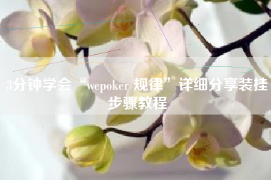 3分钟学会“wepoker 规律”详细分享装挂步骤教程