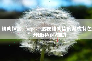 辅助神器“wepoker透视辅助挂的游戏特色”开挂(透视)辅助