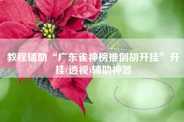 教程辅助“广东雀神榜推倒胡开挂”开挂(透视)辅助神器