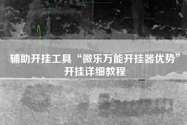 辅助开挂工具“微乐万能开挂器优势”开挂详细教程