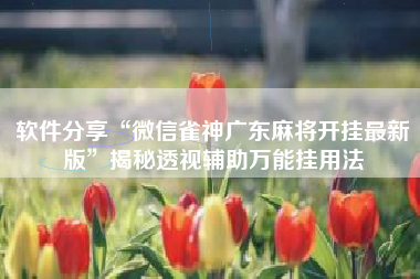 软件分享“微信雀神广东麻将开挂最新版”揭秘透视辅助万能挂用法